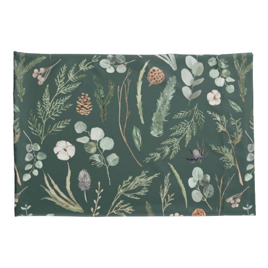 Groene botanische elegante moderne familie rustige kussensloop (Achterkant-Rechts)