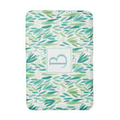 Groene botanische flauwte naadloos patroon badmat (Voorkant Verticaal)