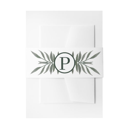 Groene botanische Floral Greenery Rustic Wedding Uitnodigingen Wikkel (Voorkant Voorbeeld)