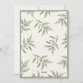 Groene Botanische Foto Vrolijk Kerstfeest Feestdagenkaart (Achterkant)