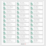 Groene botanische gasten adres. Adresstickers Sticker<br><div class="desc">Waterverf groene botanische verzendadres sticker voor elke gast.</div>