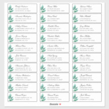 Groene botanische gasten adres. Adresstickers