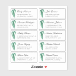 Groene botanische gastenadres. Verzendlabels Sticker