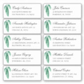 Groene botanische gastenadres. Verzendlabels Sticker (Voorkant)