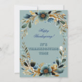 Groene botanische gebladerte Herfst Thanksgiving F Kaart (Achterkant)