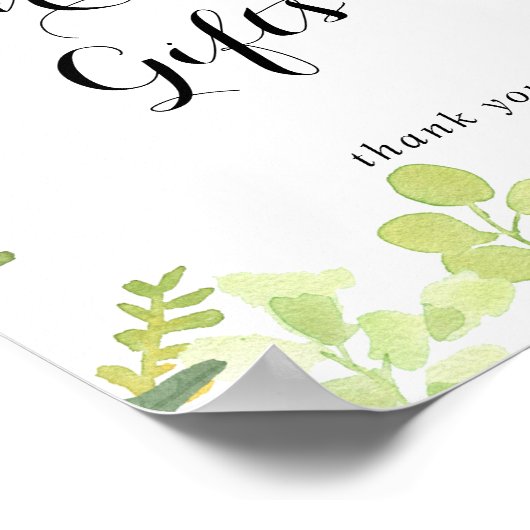 Groene Botanische Gebladerte Kaarten en Cadeaus Bo Poster (Hoek)