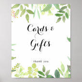 Groene Botanische Gebladerte Kaarten en Cadeaus Bo Poster (Voorkant)