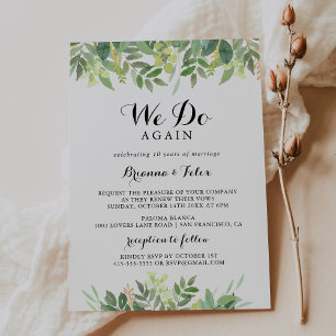 Groene Botanische Gebladerte We Do Again Vow Renew Kaart