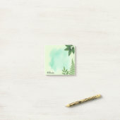 Groene botanische gepersonaliseerde plakbriefjes post-it® notes (Op bureau)