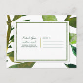 Groene Botanische Glam Plant Bladeren Save the Dat Aankondigingskaart (Achterkant)