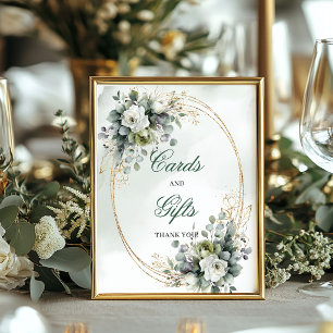 Groene Botanische Gouden Kaarten en Cadeaus Tafelb Poster
