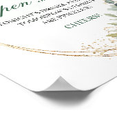 Groene Botanische Gouden Open Bar Tafelkaart Poster (Hoek)