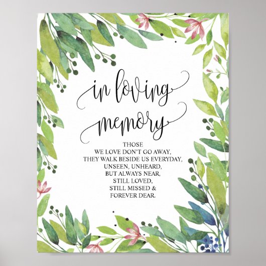 Groene botanische herinneringsplaquette ter nageda poster (Voorkant)