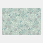 Groene botanische inpakpapier platte vel set van 3 (Voorkant)