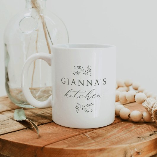 Groene Botanische Jouw naam Keuken Koffiemok