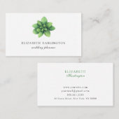 Groene botanische kaart. Groen minimalistisch. sim Visitekaartje (Voorkant / Achterkant)