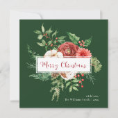 Groene Botanische Kerstkaart (Voorkant)