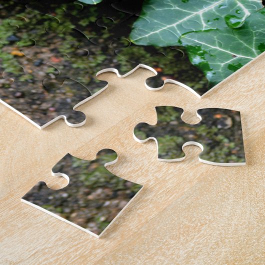 Groene botanische klimop en veldsteen legpuzzel (Zijkant)