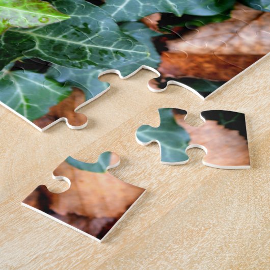 Groene botanische klimop en veldsteen legpuzzel (Zijkant)