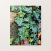 Groene botanische klimop en veldsteen legpuzzel (Verticaal)