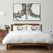 Groene botanische kreupelachtig script mrs kussensloop