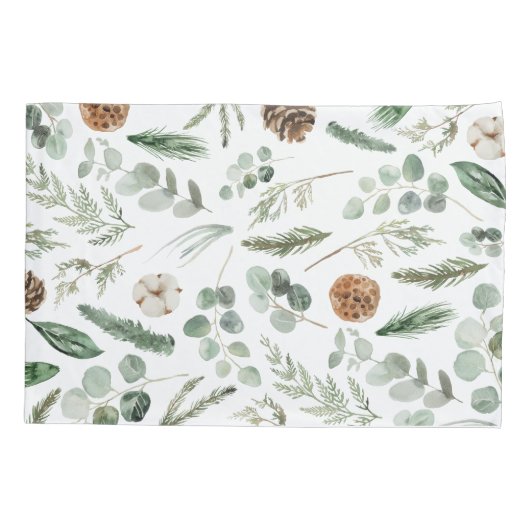 Groene botanische kreupelachtig script mrs kussensloop (Achterkant)