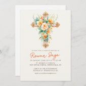 Groene Botanische Kruisdoop uitnodiging (Voorkant / Achterkant)