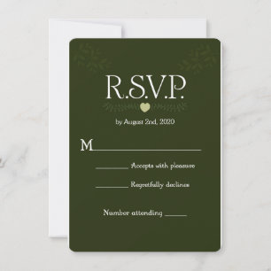 Groene Botanische Landelijke Bos Bruiloft RSVP Ant Kaart