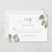 Groene Botanische Leave Wedding Reageer RSVP Kaartje (Voorkant)