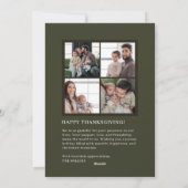 Groene Botanische Lijst Thanksgiving Fotokaart Feestdagenkaart (Achterkant)