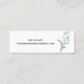 Groene Botanische Mama Speel Datum Mini Belkaart Contactkaartje (Achterkant)