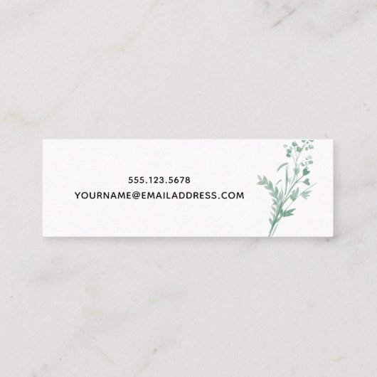 Groene Botanische Mama Speel Datum Mini Belkaart Contactkaartje (Achterkant)