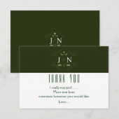 Groene Botanische Minimale Bruiloft Dankjewel Bedankkaart (Voorkant / Achterkant)
