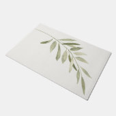 Groene Botanische Moderne Boho Salie Waterverf Bla Deurmat (Schuin)