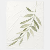 Groene Botanische Moderne Boho Salie Waterverf Bla Fleece Deken (Voorkant)