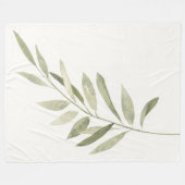 Groene Botanische Moderne Boho Salie Waterverf Bla Fleece Deken (Voorkant (Horizontaal))