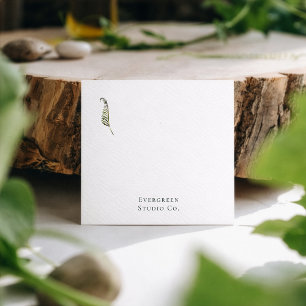 Groene Botanische Moderne Elegante Minimalist Vierkante Visitekaartje