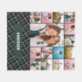 Groene botanische moderne minimale pampas 15 foto fleece deken (Voorkant (Horizontaal))