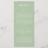 Groene Botanische Moderne Trouwmenu Menu (Voorkant)
