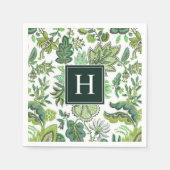 Groene Botanische Monogrammed Servet (Voorkant)