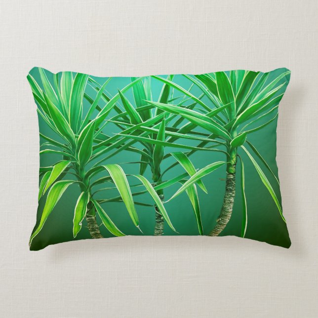 Groene botanische palmboomkussen accent kussen (Voorkant)