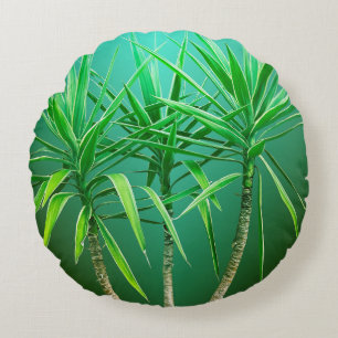 Groene botanische palmboomkussen rond kussen