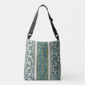 Groene Botanische  Perzisch Abstract Patroon Crossbody Tas (Voorkant)