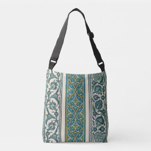 Groene Botanische Perzisch Abstract Patroon Crossbody Tas