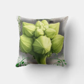 Groene Botanische Pompoen Bloemknop Macro Kunst Ku Kussen (Achterkant)
