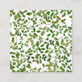 Groene botanische reuzenplein vierkante visitekaartje (Achterkant)