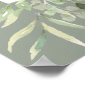 Groene Botanische Salie Groene Trouw Welkomstbord Poster (Hoek)