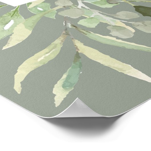 Groene Botanische Salie Groene Trouw Welkomstbord Poster (Hoek)