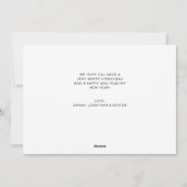 Groene botanische script foto Kerstmis Feestdagenkaart (Achterkant)