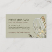 Groene botanische, stijlvolle schaafkeuken visitekaartje (Achterkant)